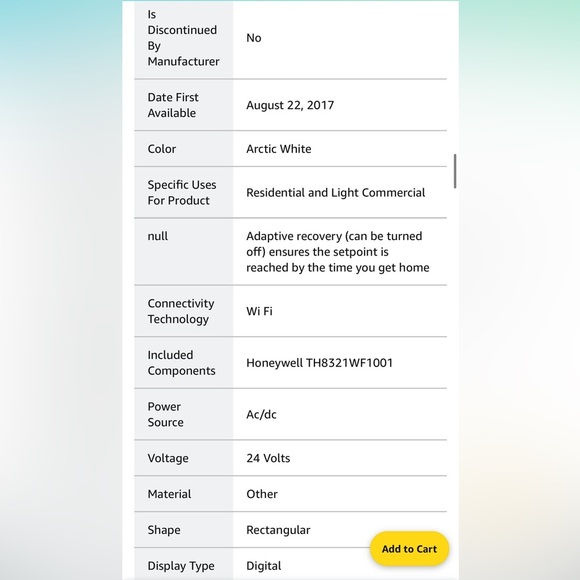 Thermostat Honeywell TH 8321 WF 1001 - Picture 3 of 4